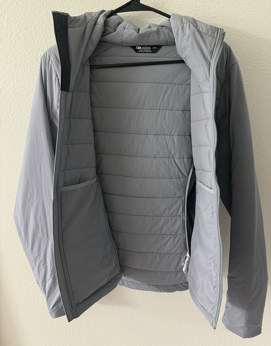 Outdoor Research Shadow Insulated Hoodie Jacket II Women’s Medium Light Gray View 5