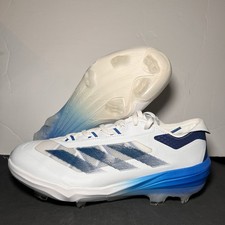 Adidas Adizero Impact TPU Warp Speed White Blue Baseball Cleats Sz 9.5 *JI1466