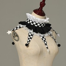 Halloween Clown Collar Mardi Gras Jester Pointed Clown Collar Neck Ruffle Collar