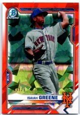 2021 Bowman Sapphire Edition #BCP-62 Isaiah Greene Orange Refractor #/75 MB