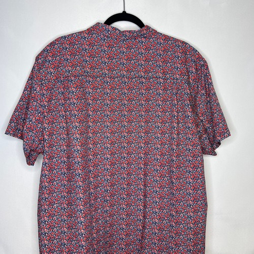 Southern Proper Hemd Herren Größe XL Bedruckt Golf Knopfleiste Kurzarm Rot Blau - Bild 9 von 11