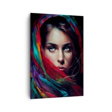 Quadro su Tela 70x100cm Segreto Ragazza Ritratto Stampe Immagini Quadri Murale