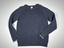 Columbia Sweater Men L Blue 100 Cotton V Neck Outdoor Casual Knit Pullover