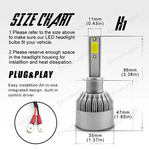 Faros LED de haz alto bajo bombilla antiniebla H1 + H11 para Ford Focus 2012-2018 Foto 2 de 4