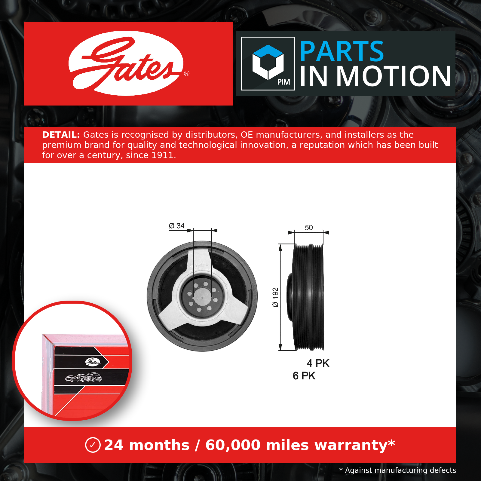 Gates TVD1030 Crankshaft Belt Pulley - Image 18