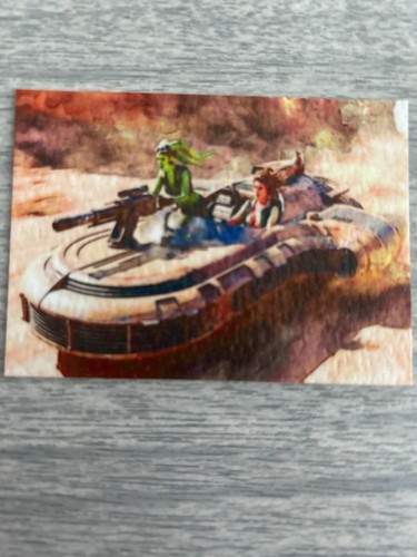 ACEO ATC Sketch - Star Wars - Land Speeeder with Blas - 1/1 - Authenticity Stamp