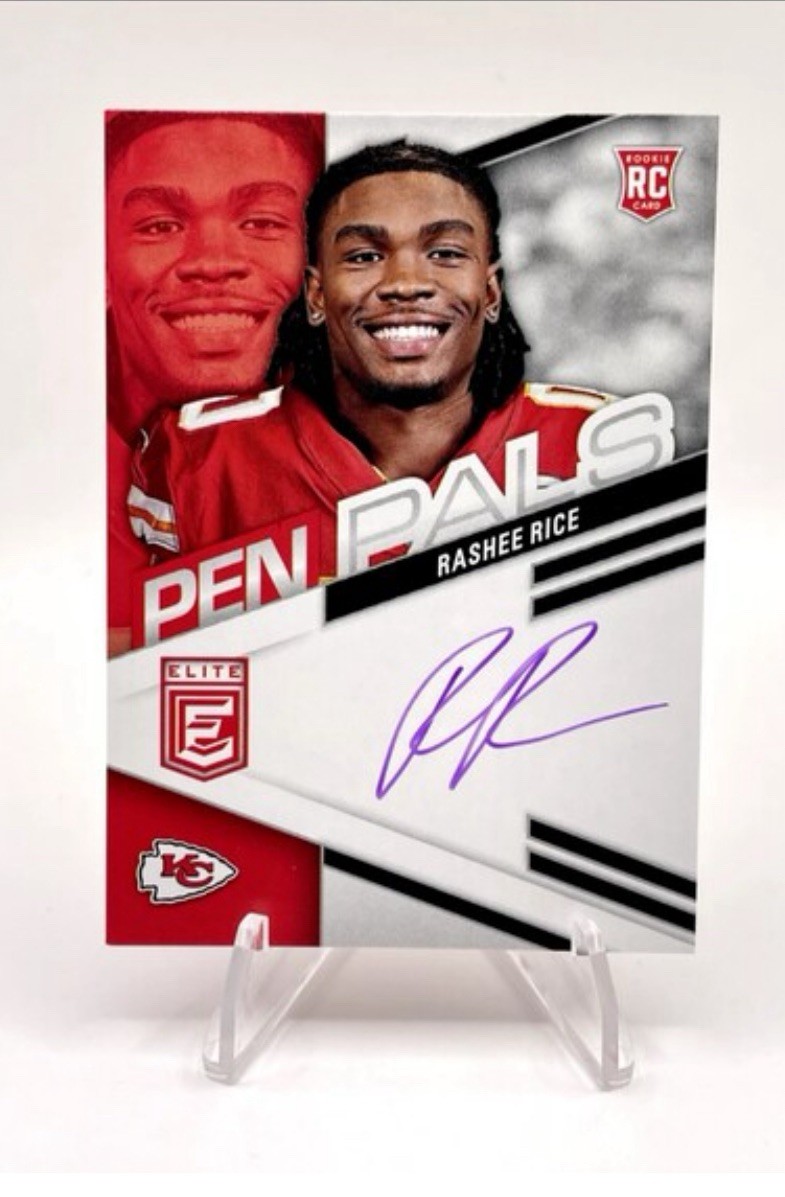 2023 Donruss Elite Rashee Rice Rookie Pen Pals Auto Purple Ink SSP Chiefs RC
