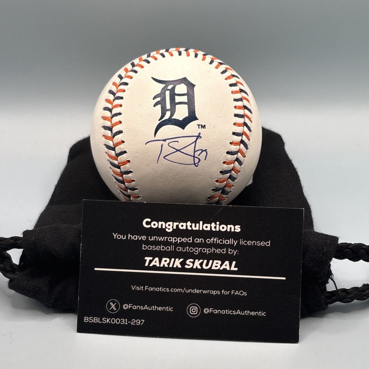 Fanatics Under Wraps タリク・スクーバル　直筆サインボール Fanatics Under Wraps V2 Autograph Baseball Tarik Skubal Detroit