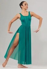 Weissman 16400 Lyrical Contemporary Ballet Dress Teal Adult Small