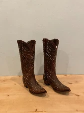 NWOT/B Lane Sparks Fly Western Tall Boots , Brown Leather , Sz 8.5