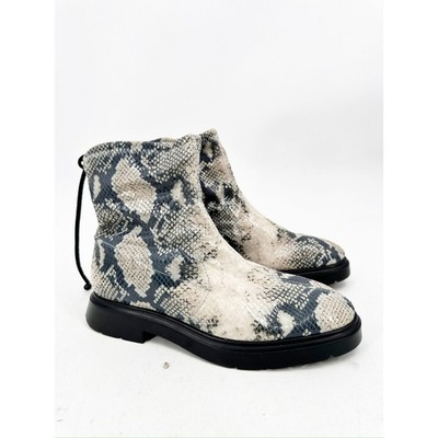 Stuart Weitzman Benita Snakeskin Print Flat Booties Size 6.5