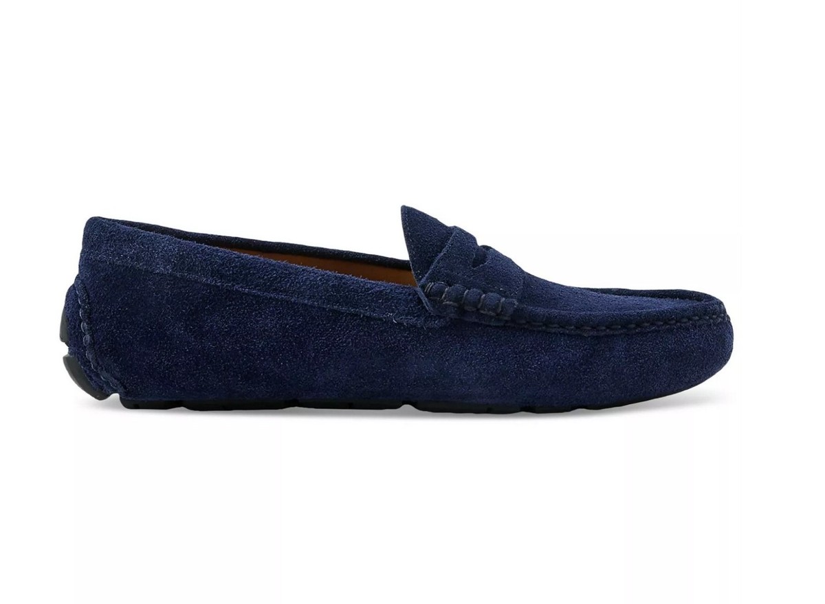 Polo by Ralph Lauren Men’s Navy Blue Suede Penny Loafers Ralph Lauren Purple Label Navy Chalmers Suede Penny Loafers  main image 4