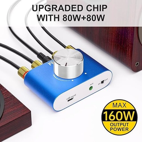 Facmogu F900S 160W Mini Bluetooth 5.0 Power Amplifier, 2 Channel 80Wx2 Stereo - Picture 2 of 2