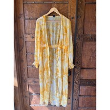 Express Yellow Orange Tropical Palm Sheer Max...