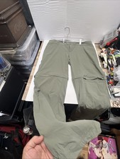 Columbia Saturday Trail II Convertible Pants Women 16 Green Olive Logo Stretch
