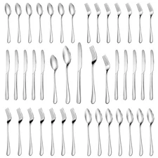 30 Pcs Silverware Set Service for 6 Premium Stainless Steel Flatware Mirror