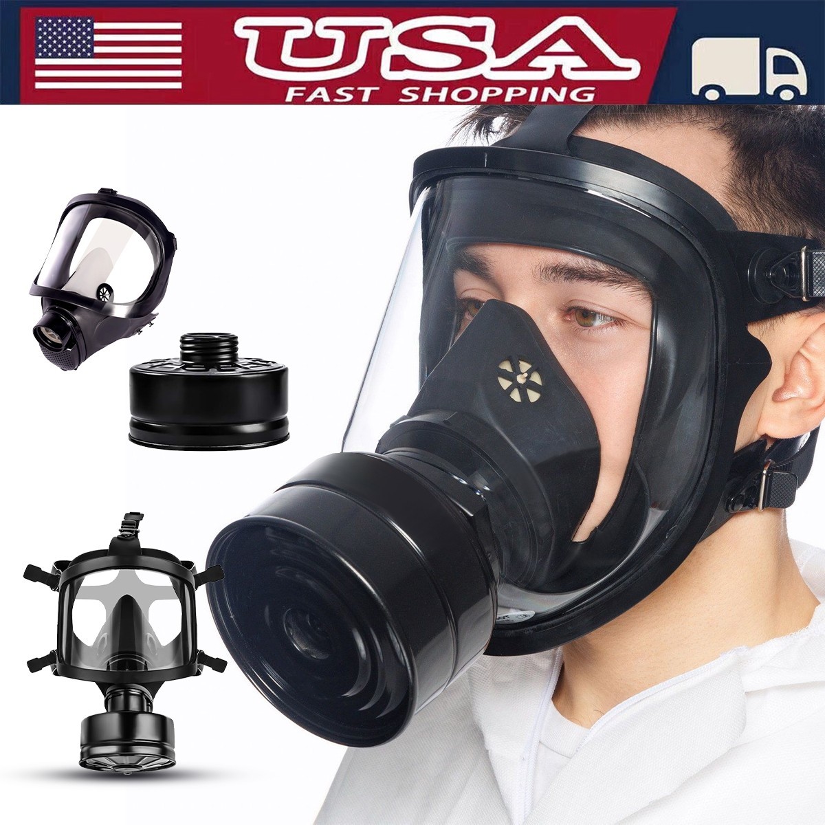 Full Face Gas Mask, Gas Masks Survival Nuclear and Chemical with 40Mm Activated