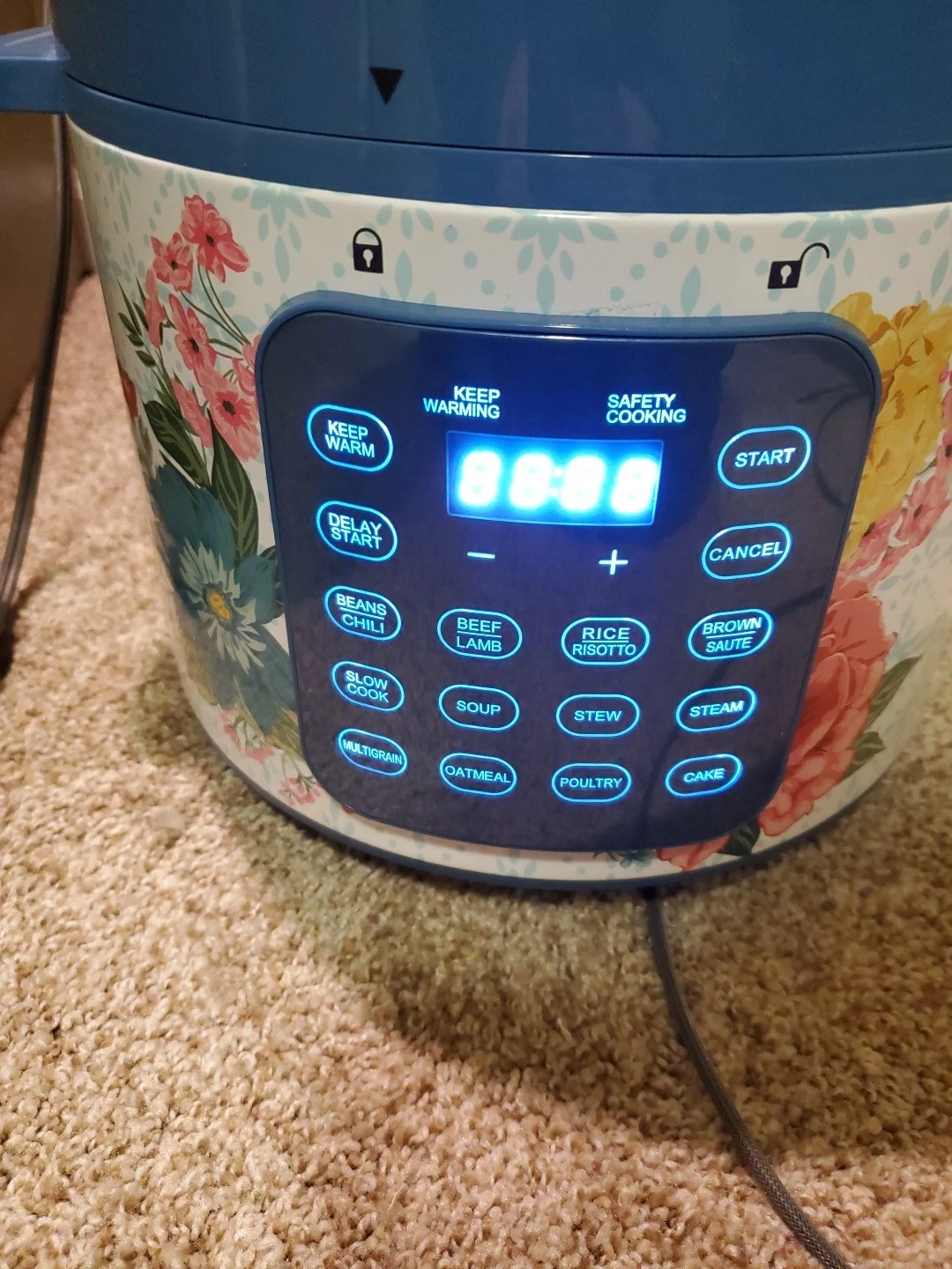 The Pioneer Woman Fancy Flourish 6 Qt Pressure Cooker Touch Control Display NWOB