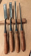 Set of 4 Japanese kote nomi crank neck gouges