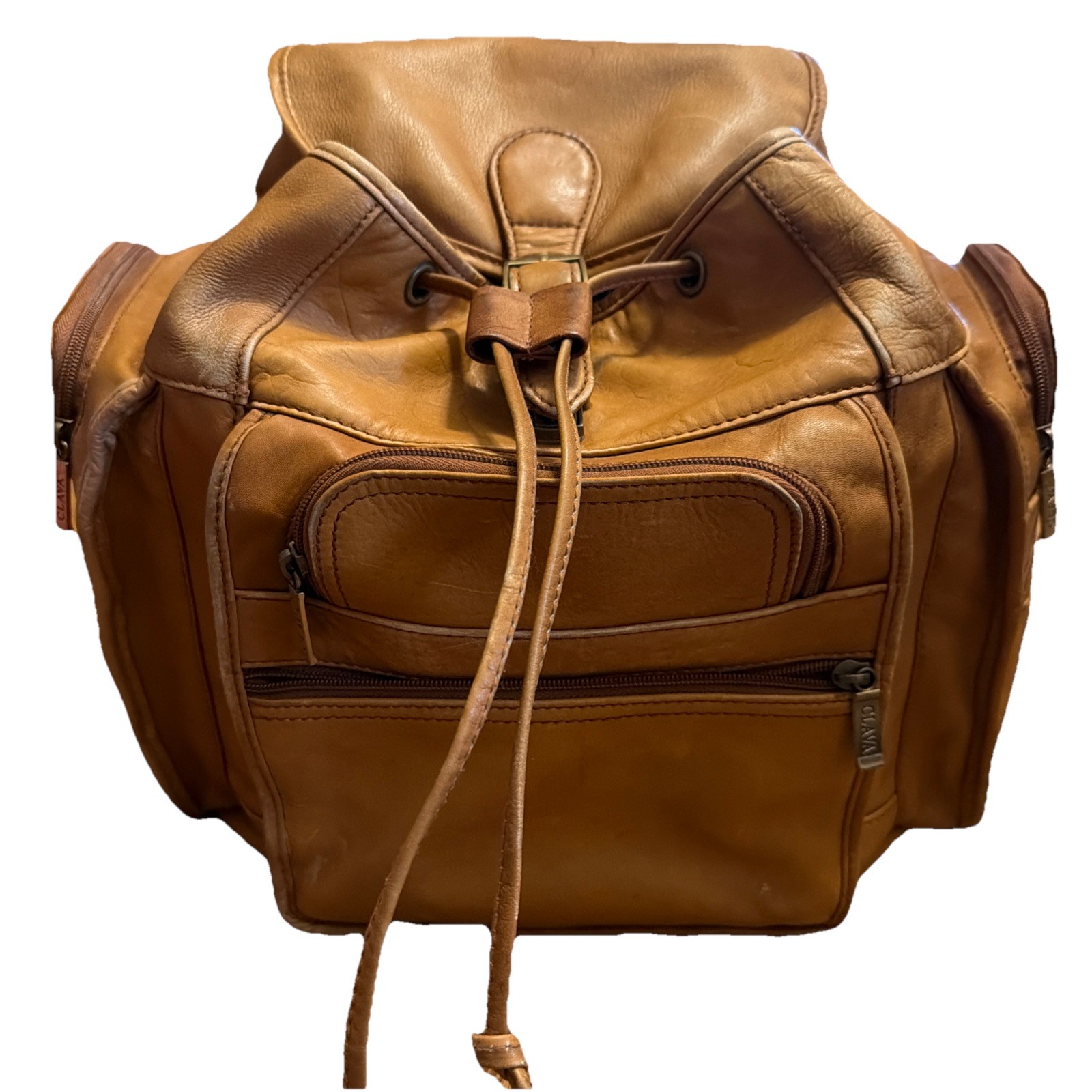 Unisex Natural Tan Leather Pockets Laptop