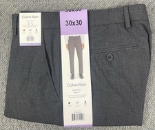 Calvin Klein Men's Slim Fit Gray Dress Pants Size 30x30 NWT
