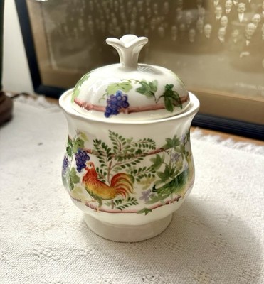 RARE NEW Covered Sugar Bowl Gien France Villa Medecis Excellent Condition