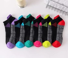 6 Pairs Unisex Color-Coordinated Quick-Dry  Sweat-Absorbent Running/Casual S