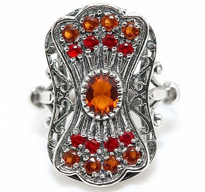 Heat Treated 3CT Smoky Topaz 925 Sterling Silver Edwardian Ring Sz 6 FB9-2