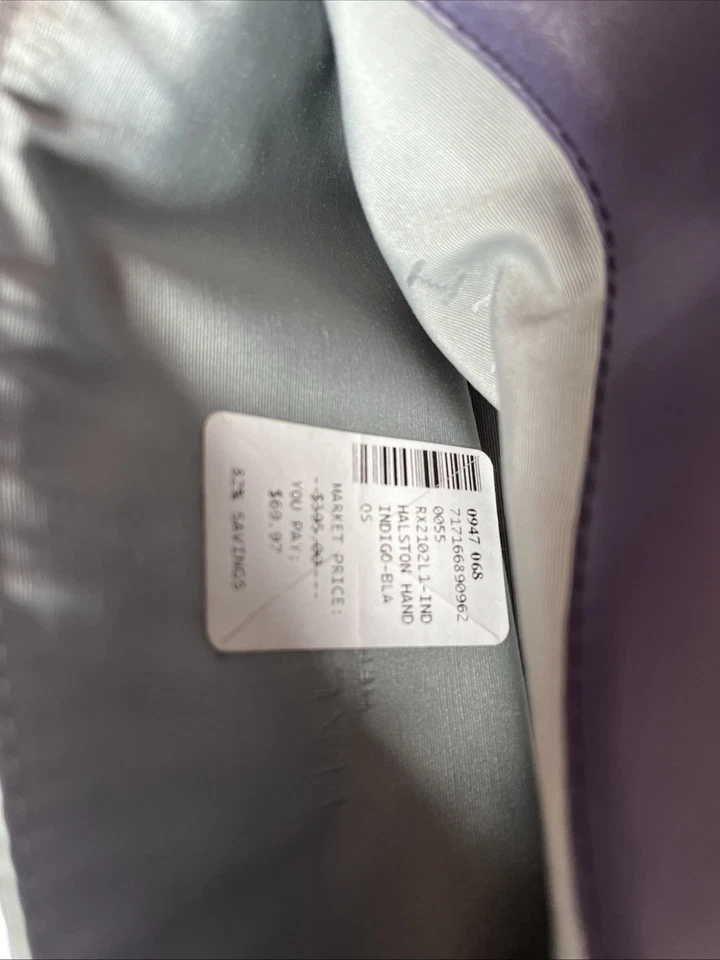 Cartera para mujer Halston Heritage de cuero púrpura bandolera correa desmontable Foto 2 de 4