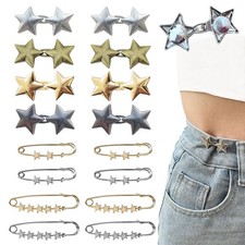 Pant Waist Tightener, 16 Set Adjustable Star Buttons Pins for Loose star