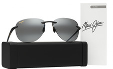 Maui Jim Sport Beach MJ-518 Titanium Polarized Sunglasses Black/Grey   With Case