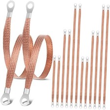 12 Pcs Ground Straps, 10/15/20 Inch Engine Universal Automotive Orange