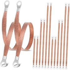  12 Pcs Ground Straps, 10/15/20 Inch Engine Universal Automotive Orange