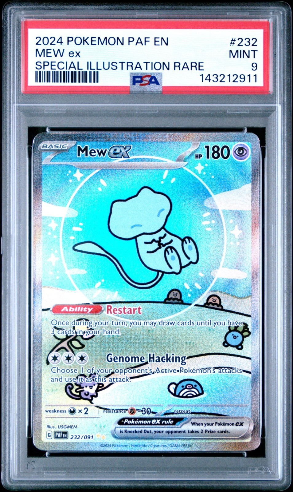 2024 Pokemon Paldean Fates Bubble MEW EX Special Illustration Rare #232 PSA 9