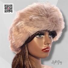 Light Grey Headband Soft Warm Faux Fur Ear-Warmer Open-Top Lined SM-MD
