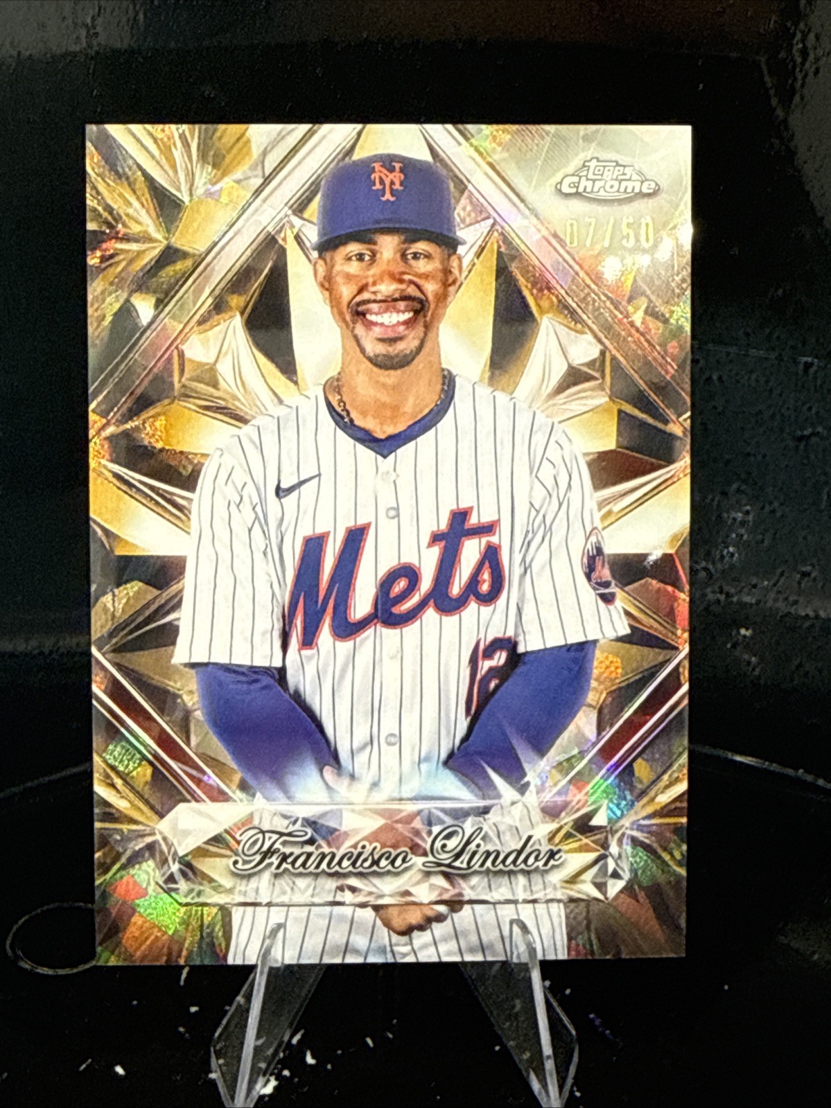 2025 Topps Chrome Sapphire - Sapphire Selections Francisco Lindor Gold /50