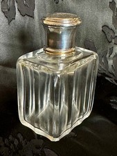 Antique Art Deco French 950 Silver Lid Collar Glass Vanity/Scent Bottle Stopper