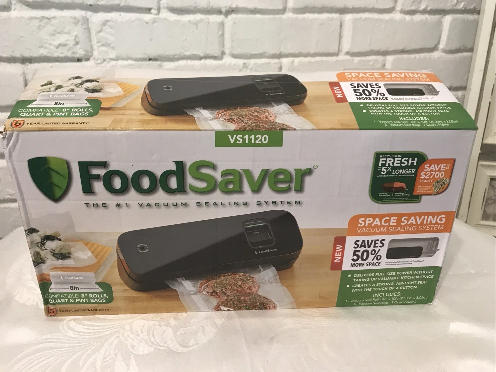 NEW FoodSaver Space Saving Vacuum Sealer VS1120 Black
Opens in a new window or tab