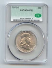 1952-D Franklin Half Dollar, CAC MS-64 FBL, Full Bell Lines
