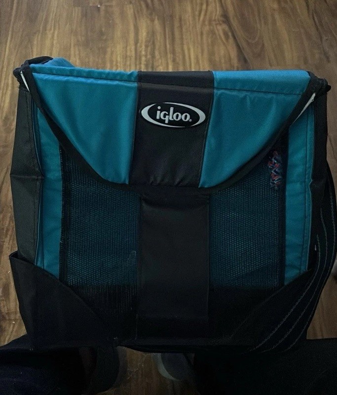 Igloo Collapse & Cool 12 Turquoise Blue soft-sided cooler 12 CAN Black 12X8X6"