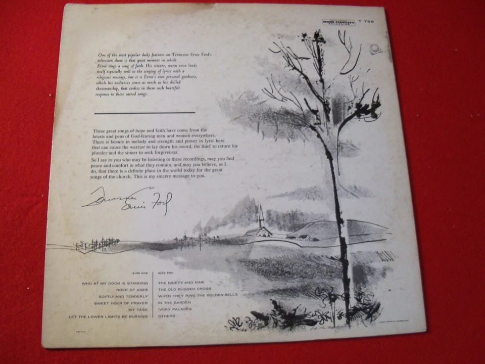 TENNESSEE ERNIE FORD HOLIDAY LP " HYMNS" ON CLASSIC VINTAGE VINYL! - Image 4 of 4