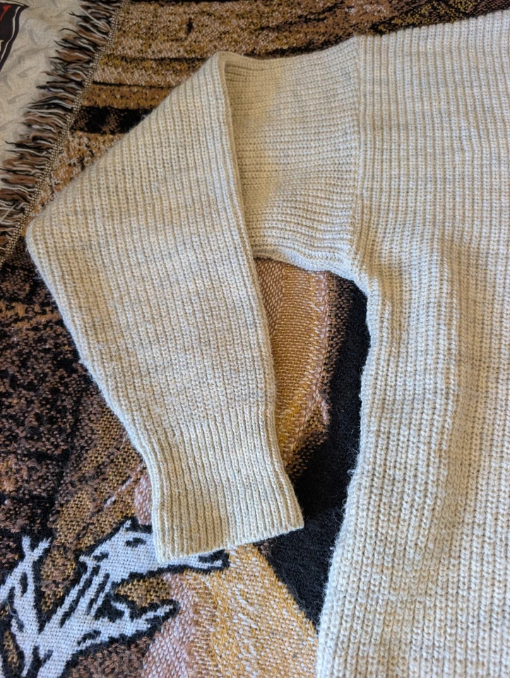 Vintage LL Bean Sweater Mens Large Button Henley Pullover High Trek Yarn USA 90s - Image 2 of 4