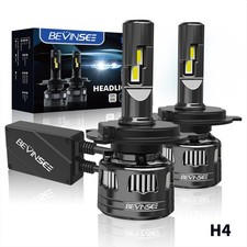 BEVINSEE 2x H4 9003 LED Headlights Bulbs Hi/Low Beam 120W 22000LM 6000K White
