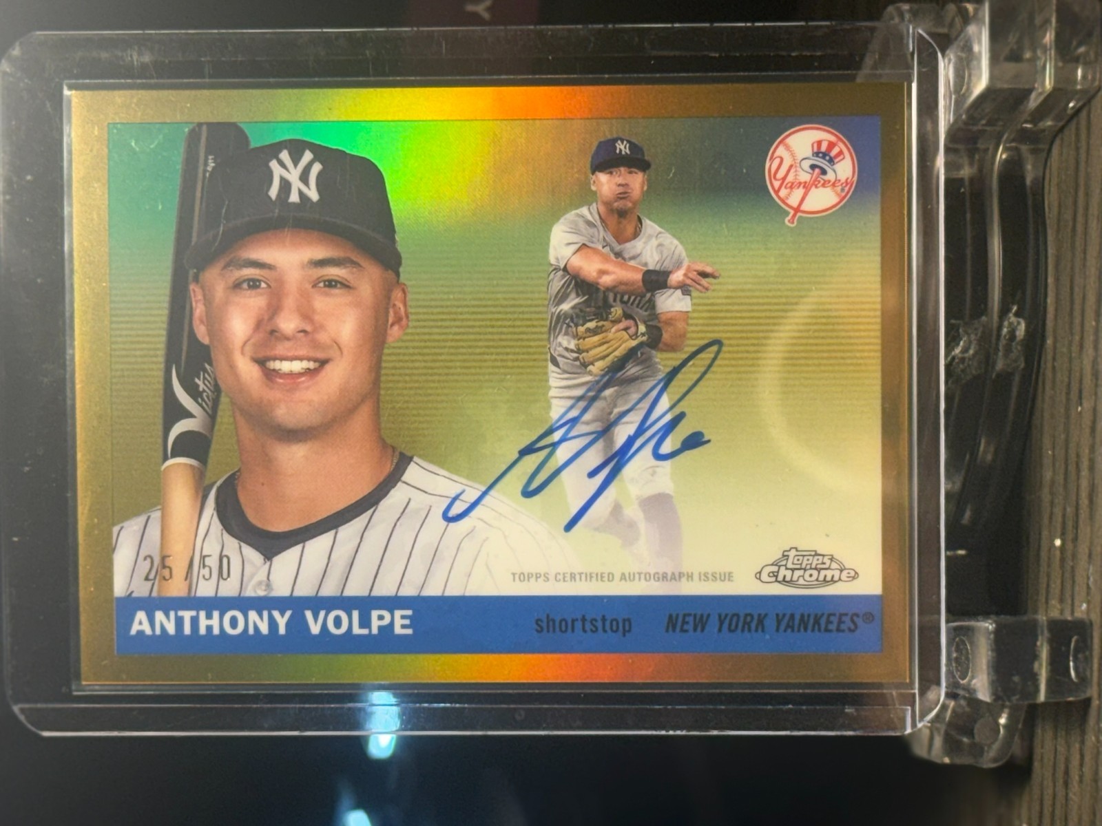 2025 Topps Chrome Platinum Anthony Volpe Gold Auto /50 CPA-AV Yankees
