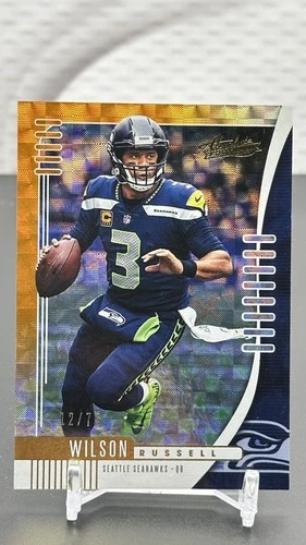 2019 Panini Absolute Football Spectrum Orange Russell Wilson #91