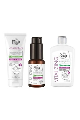 Farmasi Dr. C. Tuna Hair Care Revitalizing Garlic &Capixyl SET/ Shampoo-Mask-Oil