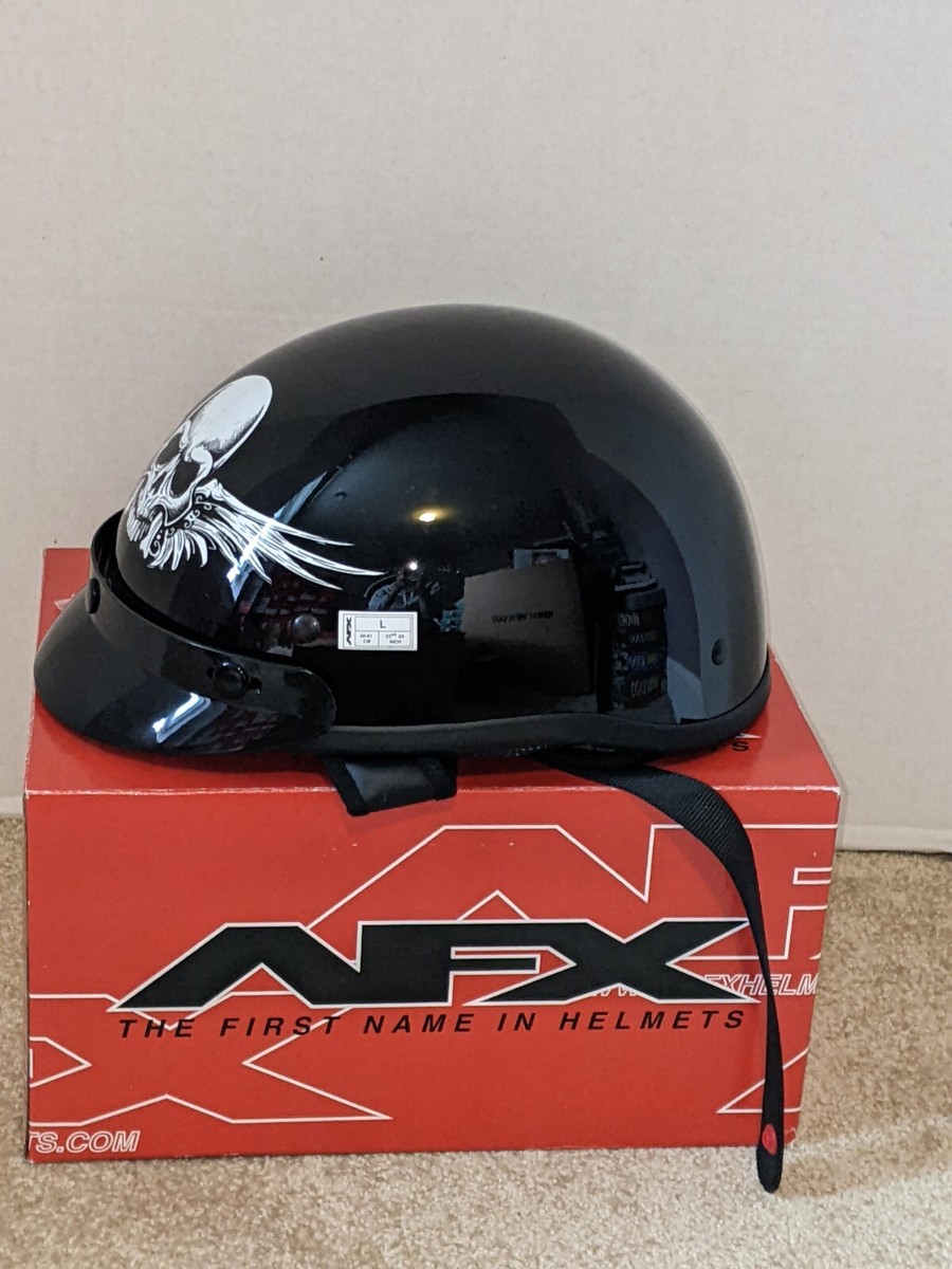 AFX FX-70 GLOSS BLACK MOTORCYCLE HALF HELMET SIZE LARGE #H102 | eBay