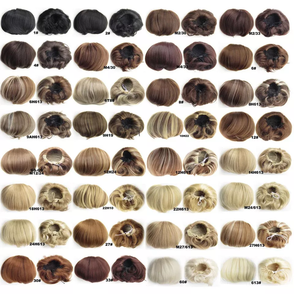 Synthetic Straight Braided Chignon Drawstring Hepburn Head Hair Bun Hair Piece - Image 4 of 4