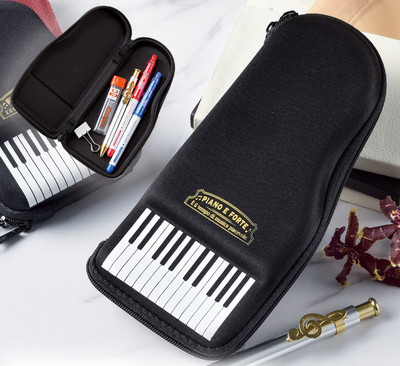 SETOCRAFT ''piano e forte'' Black Grand Piano Pencil Case Pen Holder Pouch