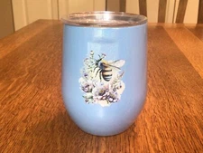 New Corkcicle 12OZ Mystic Frost Bumblebee Stemless Stainless Steel Wine Tumbler